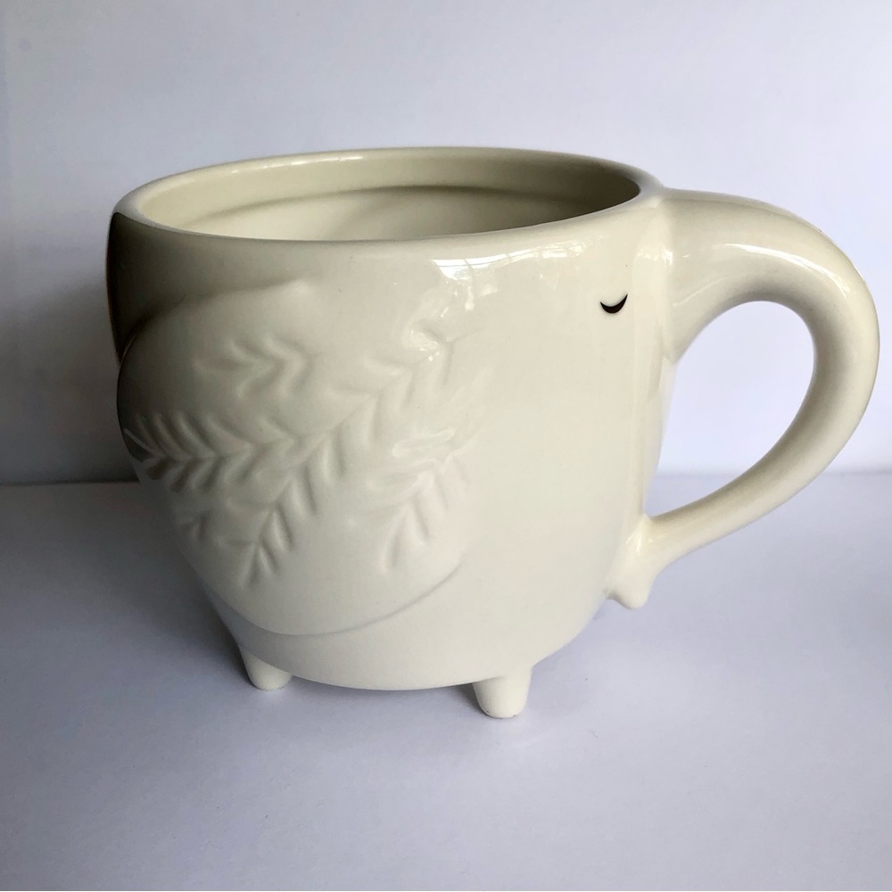 Opalhouse Stoneware Elephant Ceramic Porcelain Mug Coffee cup Leaf ears 14 oz
